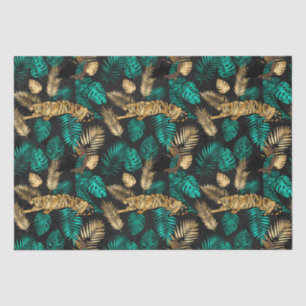 Tropical Tigers & Leaves Bold Jungle Pattern Tissue Paper