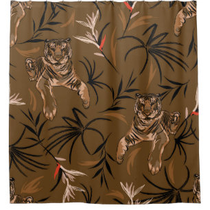 Tropical Tigers Paradise Flower Pattern