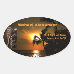 Tropical Tiki Address Label