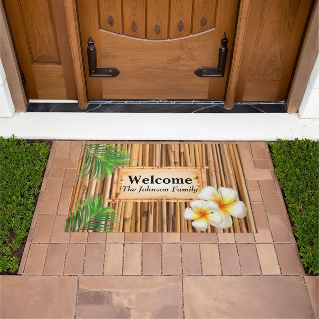 Tropical Tiki Bamboo Sticks Doormat (Outdoor)