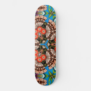 Tropical Tiki Kaleidoscope Pattern Skateboard