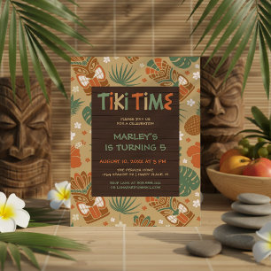 Tropical Tiki Party Birthday  Invitation