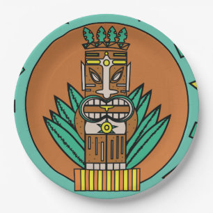 Tropical Tiki Party Hut Hawaii Party Paper Plate
