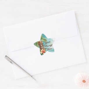 Tropical Tiki Party Star Sticker