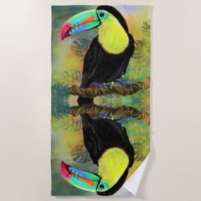 Tropical Toco Toucan Beach Towel (Front)