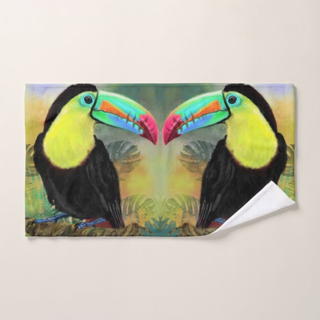 Tropical Toco Toucan Bird Bath Towel Set (Hand Towel)