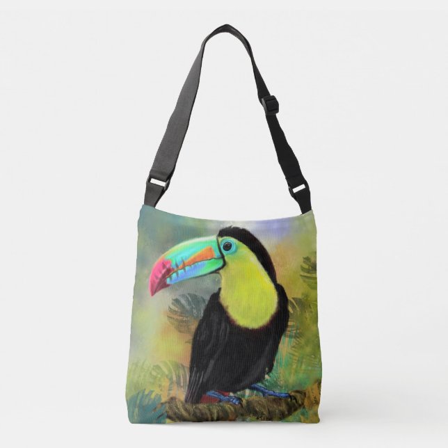 Tropical Toco Toucan Bird Crossbody ou Sac fourre- (Devant)