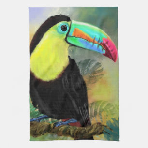 Tropical Toco Toucan Bird Kitchen Towel