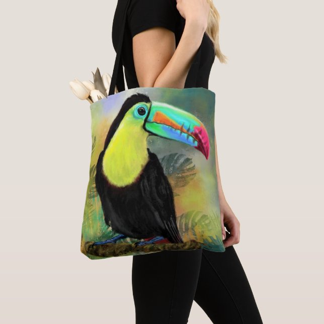 Tropical Toco Toucan Tote Bag (Close Up)