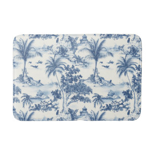 Tropical Toile De Jouy Bath Mat