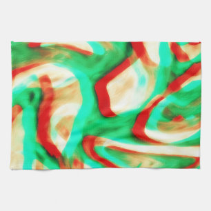 Tropical Tones Waves Abstract Art Kitchen Towel
