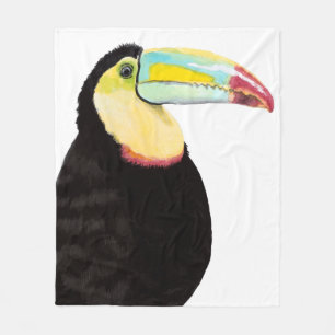 Tropical Toucan Bird Fleece Blanket