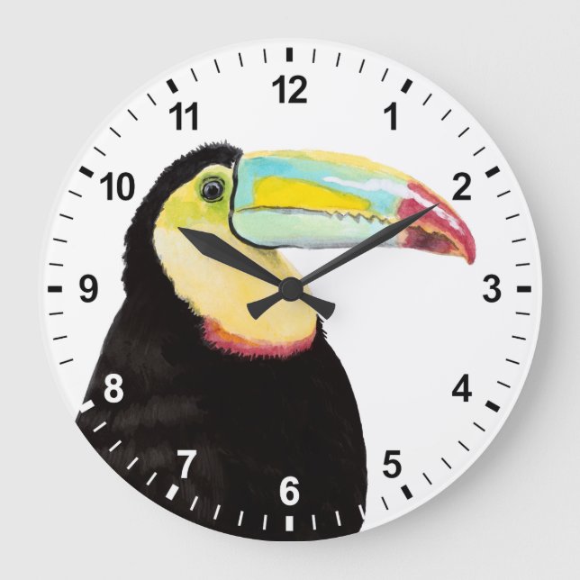 Tropical Toucan Bird Large Clock (Front)