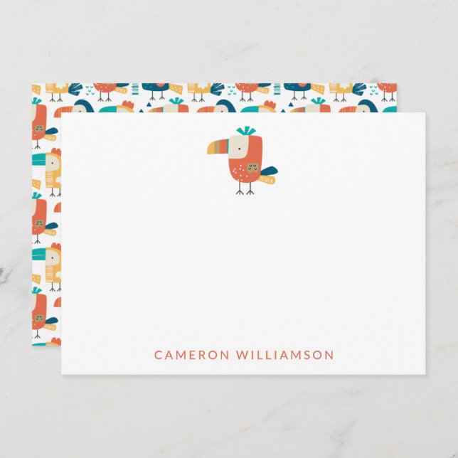 Tropical Toucan Bird Personalized Baby and Kids   Card (Front/Back)
