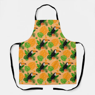 Tropical Toucan Bird Seamless Pattern Apron