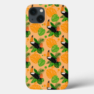 Tropical Toucan Bird Seamless Pattern iPhone 13 Case