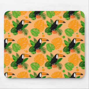 Tropical Toucan Bird Seamless Pattern Mouse Pad