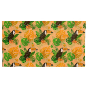 Tropical Toucan Bird Seamless Pattern Pillowcase