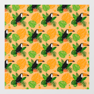 Tropical Toucan Bird Seamless Pattern Window Cling