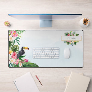 Tropical Toucan Botanical Desk Mat