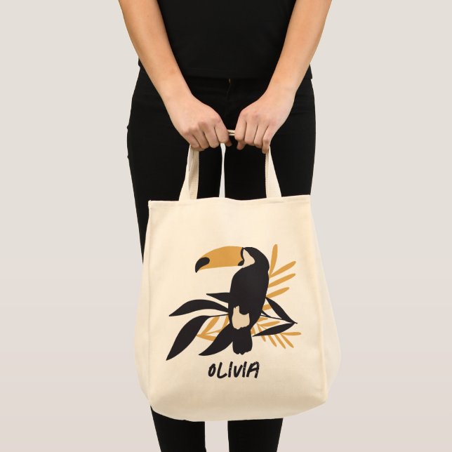 Tropical Toucan Botanical Tote Bag (Front (Product))