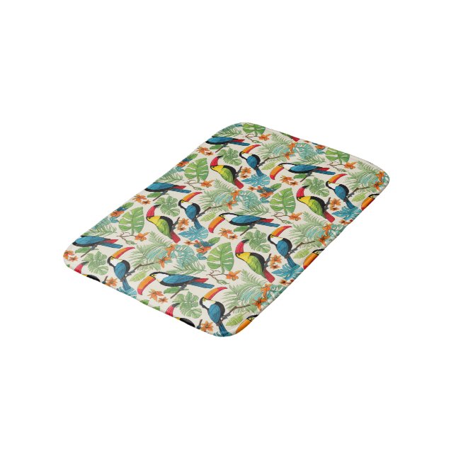 Tropical Toucan Canopy Bath Mat (Angled)