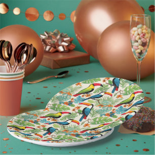Tropical Toucan Canopy Paper Plate