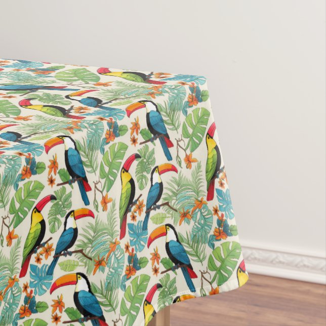 Tropical Toucan Canopy Tablecloth (In Situ)