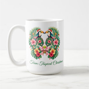 Tropical Toucan Christmas Custom Name Pickleball Coffee Mug