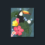 Tropical Toucan in the Wilderness Canvas Print<br><div class="desc">Tropical Wilderness I by Grace Popp. A Toucan sits atop a collection of beautiful tropical leaves and flowers. | 164259Z</div>