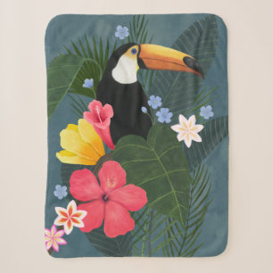 Tropical Toucan in the Wilderness Sherpa Blanket