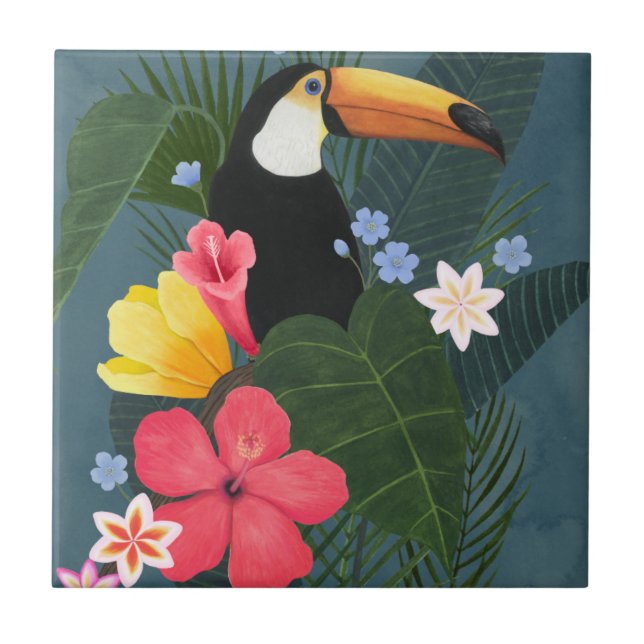 Tropical Toucan in the Wilderness Tile (Front)