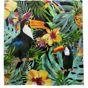 Tropical Toucan Paradise Palm Pineapple Modern
