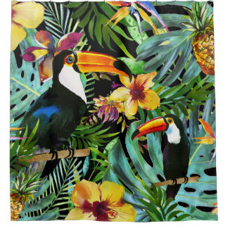 Tropical Toucan Paradise Palm Pineapple Modern