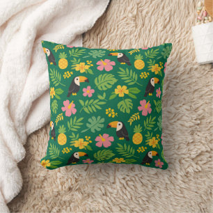 Tropical Toucan Paradise  Throw Pillow