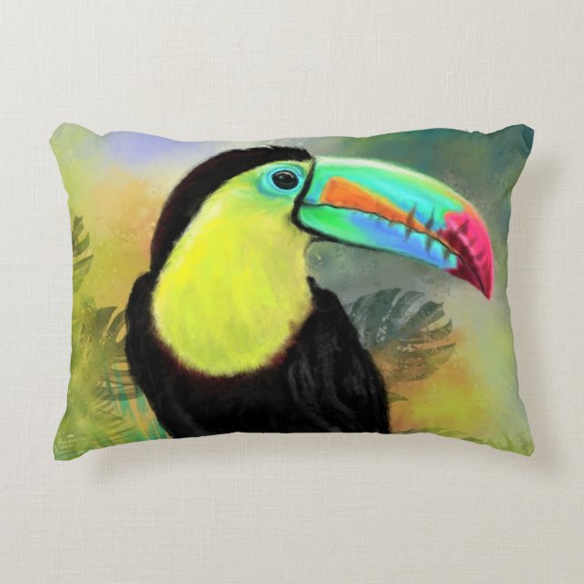 Tropical Toucan Pillow (Front)