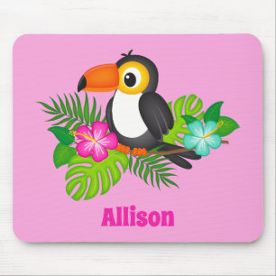Tropical Toucan Pretty Pink Mouse Pad