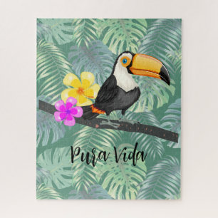 Tropical Toucan Pura Vida Design Jigsaw Puzzle Puz