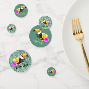 Tropical Toucan Pura Vida Design Table Confetti