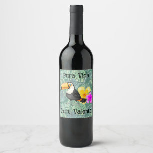 Tropical Toucan Pura Vida Wine Label
