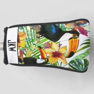 Tropical Toucans and Exotic Floral Modern Trendy Golf Head Cover