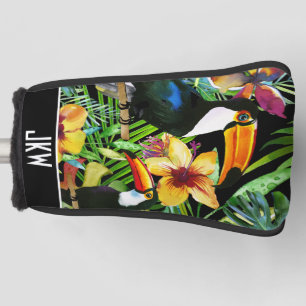 Tropical Toucans and Exotic Floral Modern Trendy Golf Head Cover