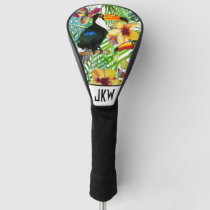 Tropical Toucans and Exotic Floral Modern Trendy Golf Head Cover