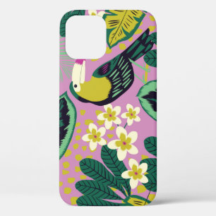 Tropical Toucans: Flower Pattern iPhone 12 Case