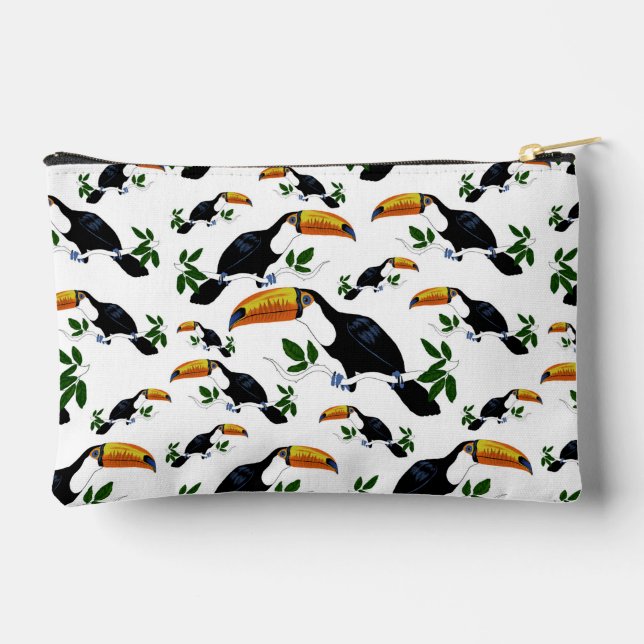 Tropical Toucans - Playful Jungle Accessory Pouch (Back)