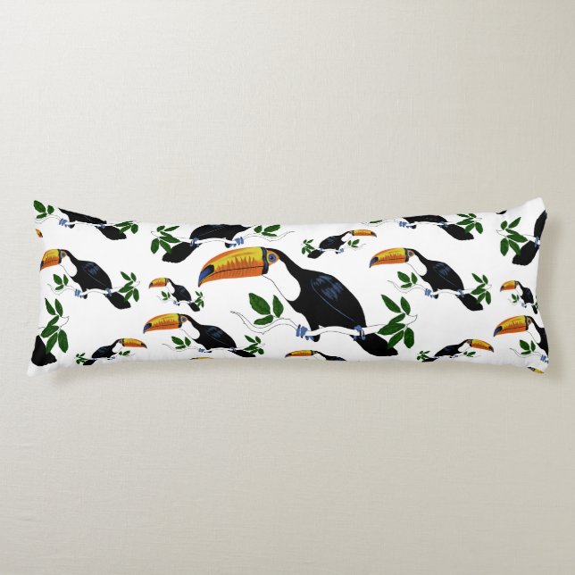 Tropical Toucans - Playful Jungle Body Pillow (Front)