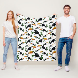 Tropical Toucans - Playful Jungle Fleece Blanket