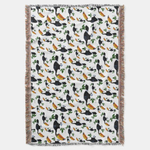 Tropical Toucans - Playful Jungle Throw Blanket