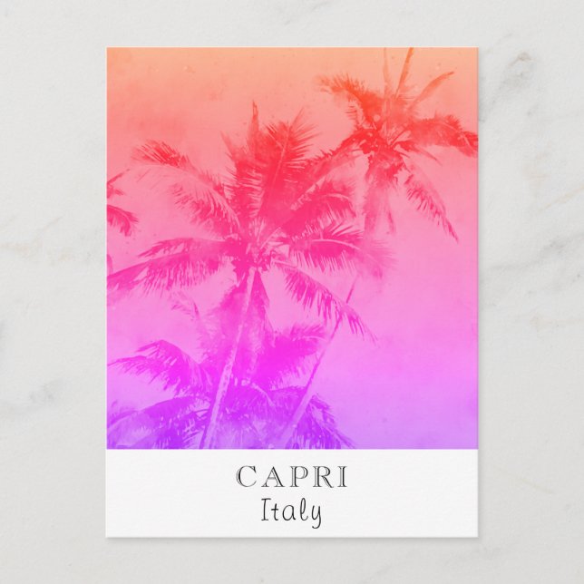 *~* Tropical Travel - AP25 Personalize  Palm Leaf Postcard (Front)