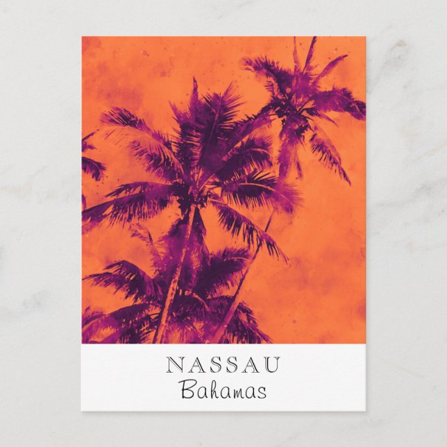 *~* Tropical . Travel AP25 Personalize  Palm Leaf Postcard (Front)